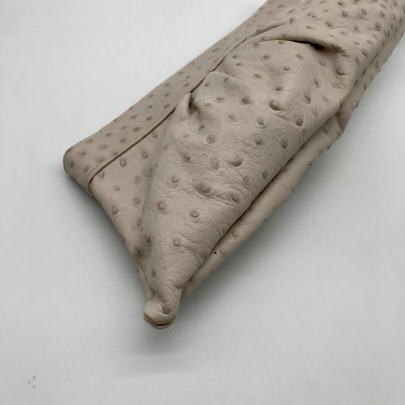 Lauren Merkin Off White Ostrich Leather Clutch - Picture 6 of 11